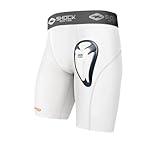 Shock Doctor Compression Shorts Men, Protective Bio-Flex Cup, Moisture-Wicking, Vented Protection. Adult Men Sizes. White