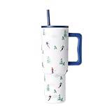 Simple Modern 40 oz Trek Tumbler with Handle and Straw Lid | Cup Holder Friendly Insulated Stainless Steel Travel Mug | Downhill Skiing