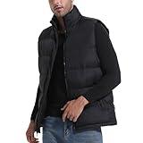 Zukela Black Men's Puffer Vest Big and Tall Outerwear Puffy Lightweight Sleeveless Jacket Quilted Down Vests Bubble Zipper Winter outdoor Warm Water-Resistant XL