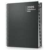 Dunwell Large Appointment Book 2025, 8.5x11 (Gray), Jan to Dec 2025, Weekly Daily Hourly Planner with Monthly Tabs, 15-Minute Time Slots Schedule Book