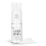 Shimmer White Edible Glitter Spray, 5g Edible Glitter for Cocktails, Cobakey Luster Dust Edible for Cake Decorating, Drinks, Baking, Chocolate, Strawberrie