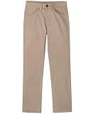 Nautica Boys' Big Flat Front Stretch Twill Chino Pant, Khaki 5-Pocket, 14