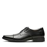Clarks Men's Tilden Cap Oxford, Black Leather, 11
