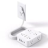 Surge Protector Power Strip, HANYCONY Extension Cord with Multiple Outlets, 5 Ft Ultra Thin Flat Plug 8 Outlets 4 USB Ports(2USB C), 1080J Outlet Extender for Home Office College Dorm Room Essentials