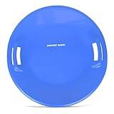 Slippery Racer Heavy-Duty Cold Resistant Downhill Pro Plastic Outdoor Winter Saucer Disc Snow Sled with Handles. (Blue)