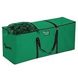 XTQINJIN Christmas Tree Storage Bag, Fits Up to 7.5 Ft Xmas Trees, Heavy Duty Anti-Tear 600D Oxford with Reinforced Handle Dual Zippers Wide Opening, Exterior Pockets, Extra Large Moving Bags (Green)