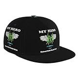 My Hero is Now My Angel National Public Health Week Four-Sided Printing Flat Bill Brim Baseball Caps Cool Hip Hop Trucker Hats Men Women Hat Adjustable Baseball Cap Black