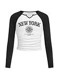 SOLY HUX Girl's Long Sleeve T Shirts Cute Graphic Tees Casual Teen Tops Preppy Back to School Clothes White Graphic 10Y