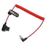 Alvin's Cables Ultra Soft Dtap to Locking DC 2.1 Right Angle Cable, Atomos Ninja Dtap Power Coiled Cable for Video Devices PIX-E7 PIX-E5 Monitor, for Hollyland Mars 400s