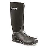 Guide Gear Men’s High Waterproof Rubber Boots for Rain, Mud, Fishing, Hunting Black 9D (Medium)