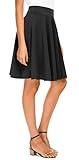 Urban CoCo Women's Basic Midi Skirt Versatile Stretchy Flared Casual High Waisted Skirt(X-Large, Black)