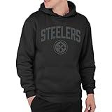 Junk Food Standard Clothing x NFL-Blackout-Pro Football Team Logo Unisex Adult Hooded Fleece Sweatshirt for Men and Women, Black