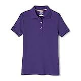 French Toast girls Short Sleeve Picot Collar (Standard & Plus) Polo Shirt, Purple, 7 8 US