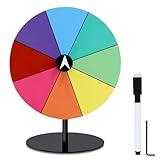 Airpark Prize Wheel Dry Erase 8 Inch Spinning Wheel for Prizes All Metal Tabletop Roulette Wheel of Fortune for Party Birthday Wedding Housewarming Christmas New Year Graduation and Carnival Games