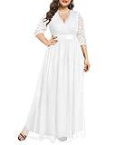 Plus Size Wedding Dress Bride Women White Wrap Maxi Lace Chiffon Long Bridal Shower Reception Prom Photoshoot Gowns