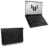 BoxWave Case Compatible with ASUS TUF Gaming A14 (2025) Model FA401KM (14 in) - Elite Leather Messenger Pouch, Synthetic Leather Cover Case Envelope Design - Jet Black