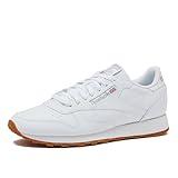 Reebok Classic Leather Sneakers for Men - Black or White Tennis Mens Shoes, Footwear White/Pure Grey3/Reebok Gum3, 18.5
