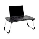 Mind Reader Lap Desk Laptop Stand, Bed Tray, Folding Legs, Couch Table, Portable, MDF, 23.25" L x 13.75" W x 10.5" H, Black