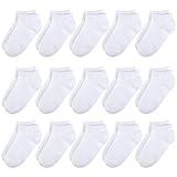 BOOPH Kids Socks for Boys Girls Low Cut Athletic Ankle Socks 4-6 Years White
