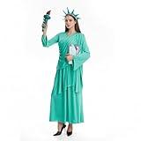 LMYOVE Lady Liberty Costume Patriotic Crown Headband Adult Classic Costumes Holiday Dress（Green Torch Style，Large）