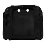 Protective Case with Top and Bottom Screen Protectors for 2DS Controller, Scratch Soft Silicone Skin Case, Easy Access to All Buttons (Black)