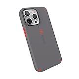 Speck iPhone 13 Pro Case - Drop Protection & Scratch Resistant, Compatible with MagSafe Case for iPhone13 Pro - Slim Design with Soft Touch Coating - Moody Grey, Turbo Red CandyShell Pro