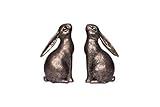 Creative Co-Op Decorative Resin Rabbit Bookends, Bronze, Set of 2