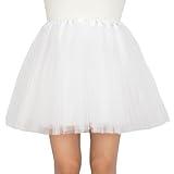 DMLBC Women Adult Teens Tutu Skirts 4 Layers with Lining Youth Running Tutu Skirts Halloween Running Tutus (US, Alpha, X-Large, Regular, Regular, White)
