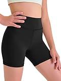 Haloumoning Girls Athletic Shorts Kids Workout High Waisted Volleyball Shorts Yoga Dance Gymnastics Shorts Black