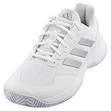adidas Women's GameCourt 2 Sneaker, White/Silver Metallic/White, 8.5