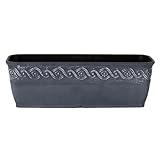 Classic Home and Garden Corinthian Rectangular Planter Box w/Drain Plug - Long Planter for Window Sills & More - Window Box Planters for Herbs & Flowers (18” Storm Gray)