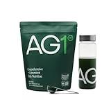 AG1 Greens Powder Supplement | Improve Gut Health | Multivitamin, Probiotic, Gluten Free, Vegan and Keto Friendly | Shaker & Scoop Included | 75 Vitamins (Athletic Greens)