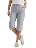 Lee Women's Ultra Lux Comfort with Flex-to-Go Utility Skimmer Capri Pant, Material Gray