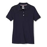 French Toast girls Short Sleeve Picot Collar (Standard & Plus Sizes) School Uniform Polo Shirt, Navy, 10 12 US