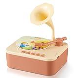 Toddler Gramophone Musica Toys - Player Audio Books for Kids, 99 Cards Stories Songs Phonograph Record, Gift for Boys and Girls (Cozy Brown)