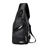 Crossbody Bag, Shoulder Backpack Chest Bags Crossbody Daypack with Earphone Hole for Hiking Camping Outdoor Trip