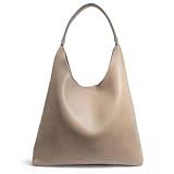 HOXIS Hobo Bags for Women Soft Vegan Leather Shoulder Handbag Slouchy Tote Purses (Nude)