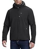 33,000ft Men's Softshell Jacket with Hood Fleece Lined Windbreaker Lightweight Waterproof Jackets for Hiking