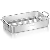 Cuisinart 7117-14RR 14-Inch Chef's-Classic Cookware-Collection, Lasagna Pan w/Stainless Roasting Rack, Stainless Steel