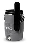 Igloo 5 Gallon Portable Sports Cooler Water Beverage Dispenser with Flat Seat Lid, Insulated Beverage Dispenser, Grey/Black