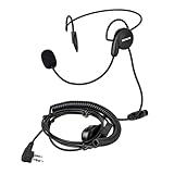 Retevis Behind-The-Head Walkie Talkie Headset with Boom Mic,Compatible RT22 RT21 H-777 RT68 Baofeng BF-F8HP UV-5R UV-82 Kenwood Walkie Talkie,Two Way Radio Headset with Finger PTT(1 Pack)