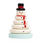 Pearhead Christmas Snowman Stacking Toy Set, Holiday Toys for Toddlers, Baby Nursery Holiday Décor, Wooden Sorting and Stacking Tower Educational Toy, for Kids