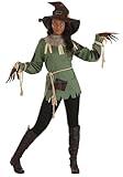 Women's Scary Scarecrow Costume - Scary Strawman Cosplay Outfit - Creepy Scarecrow Women's Costume S