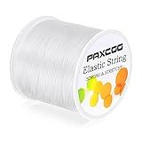 Paxcoo 1mm Elastic Bracelet String Cord Stretch Bead Cord for Jewelry Making and Bracelet Making White