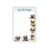 Kawaii Pug Puppies Sticky to Do List Notepad - Dog Sticky Notes Stationary School Office Supplies for Girls and Pug Mom | Pug Gifts for Pug Lovers | 4" x 6" 50 Pages