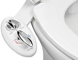 LUXE Bidet NEO 320 - Hot and Cold Water, Self-Cleaning, Dual Nozzle, Non-Electric Bidet Attachment for Toilet Seat, Adjustable Water Pressure, Rear and Feminine Wash, Lever Control (White)