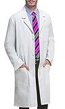 VOGRYE Professional Lab Coat for Men Women Long Sleeve, White, Unisex L