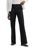 Lee Women's Wrinkle Free Mid Rise Bootcut Pant, Union-All Black, 14