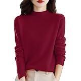 Cashmere Sweaters for Women Womens Cashmere Sweaters Clearance Cashmere 100% Wool Sweater Women Long Cardigans for Women Black Cashmere Sweater Women 100% Wool Sweater Women,Wine-1,Medium