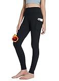 BALEAF Youth Girls Fleece Lined Leggings Winter Warm High Waisted Kids Athletic Pants Hiking Running Yoga Black M